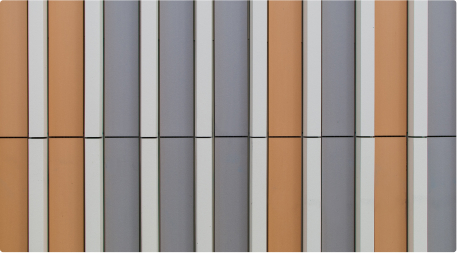 Cladding on the side of a building.